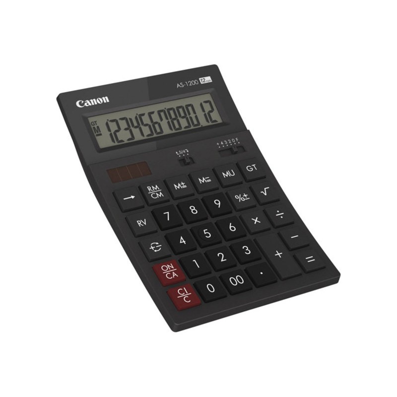 Canon calculatrice de bureau AS-1200 solaire - 12 chiffres - Gris foncé
