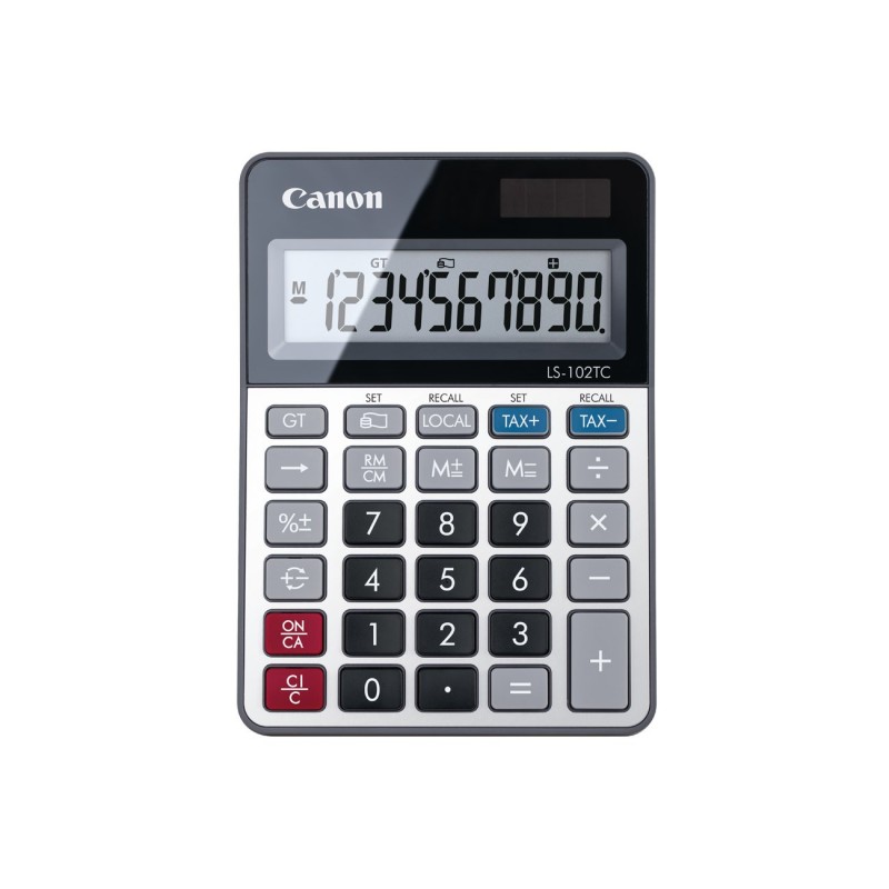 Canon calculatrice de bureau LS-102TC solaire - 10 chiffres - Noir et argent