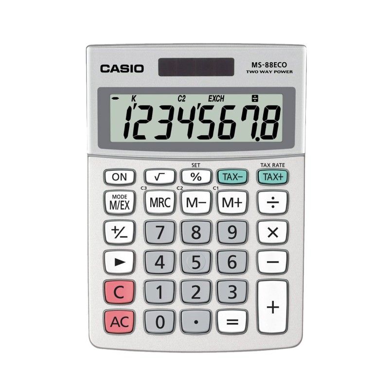 Casio Calculatrice de bureau MS-88ECO - 8 chiffres