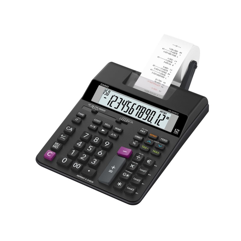 Casio Calculatrice imprimante CASIO HR-200RCE - 12 chiffres - impression 2 couleurs