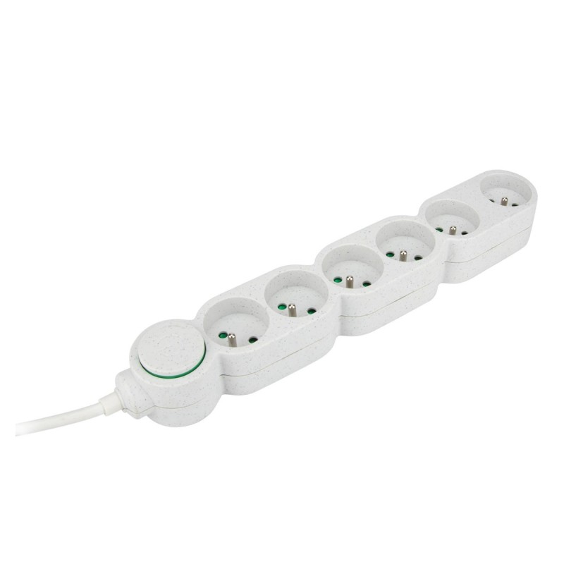 Zenitech Bloc multiprises 6 prises 16A - Câble 1,5 m - Blanc