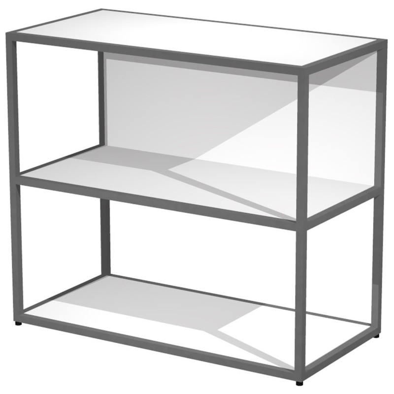 Top sur-meuble Presto H.80 cm Blanc - structure métal Anthracite