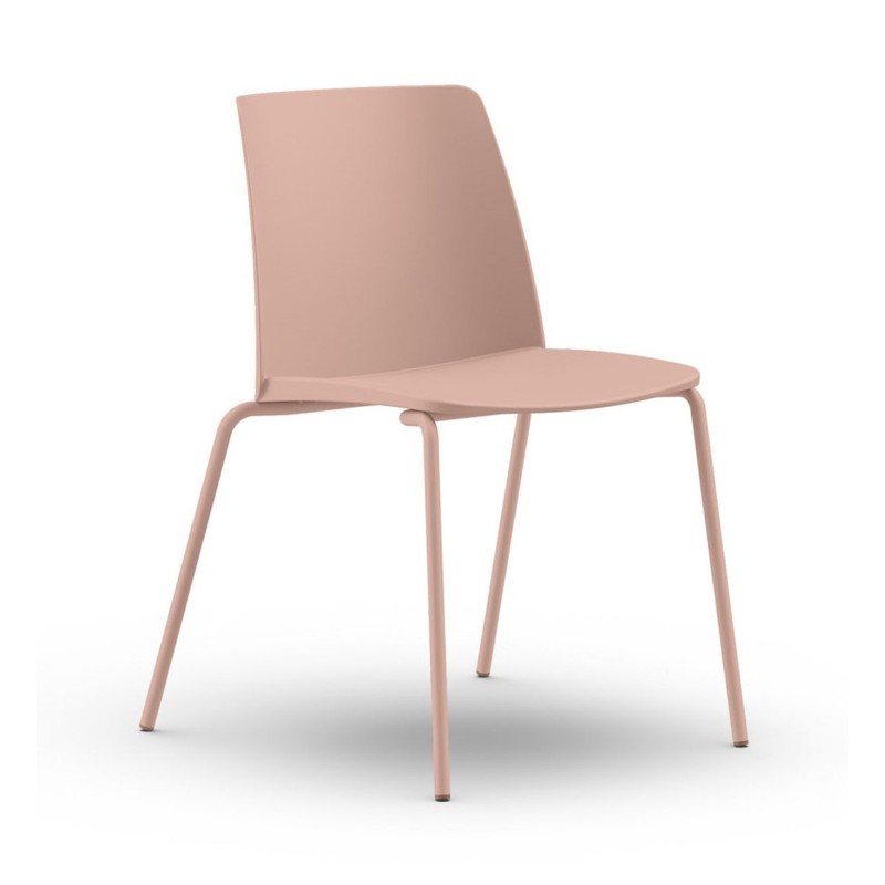Chaise de réunion & visiteur Aria polypropylène piètement métal – Rose