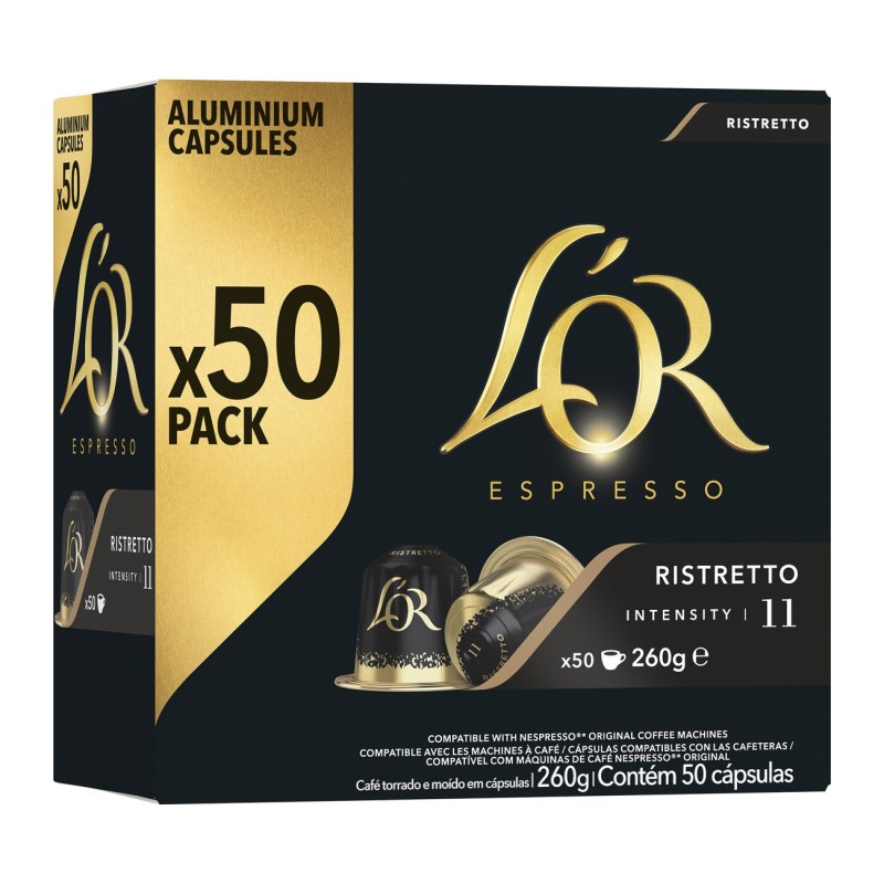 L'OR Espresso Café Ristretto - intensité 11 - Boîte de 50 capsules