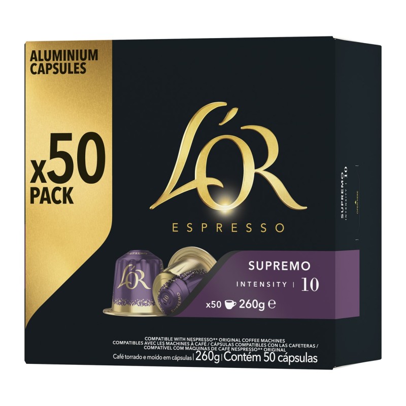 L'OR Espresso Café Supremo- intensité : 10 - boîte de 50 capsules