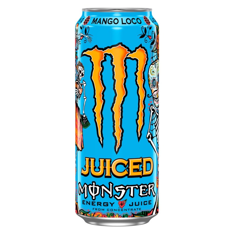 Monster Energy Boisson énergisante Mango Loco - Pack de 12 canettes de 50 cl