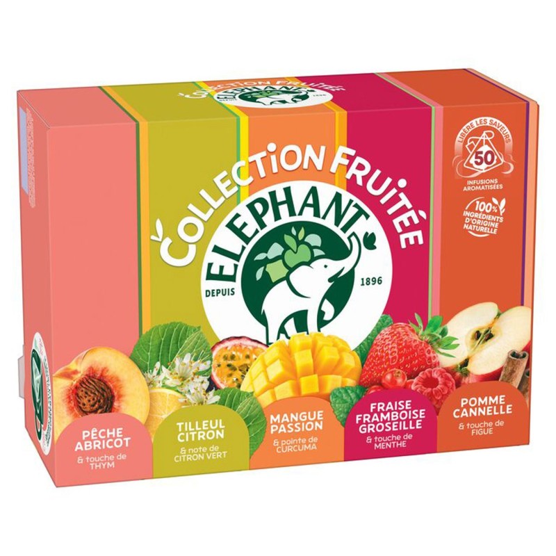 Eléphant Collection Thé fruitée - 50 sachets fraîcheur fruit