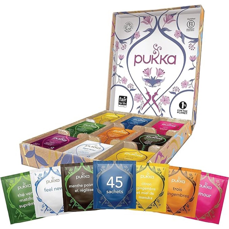 pukka Coffret sélection thé et infusion 100% bio - 45 sachets