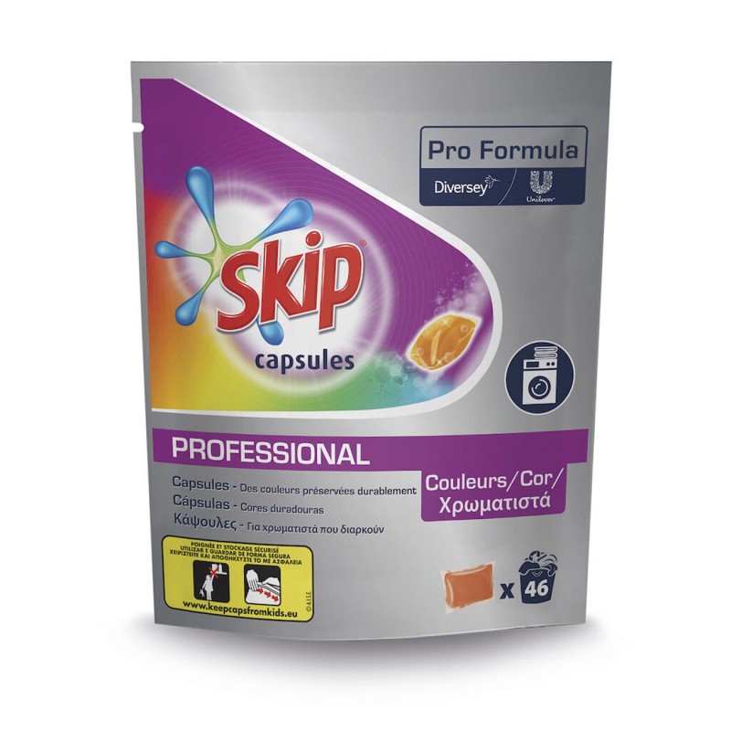 Skip Capsules couleurs lessive professionnelle - Parfumées - 46 doses