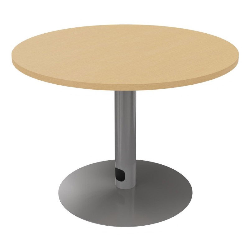 Table ronde 100 cm - Piètement tulipe Aluminium - Plateau Hêtre