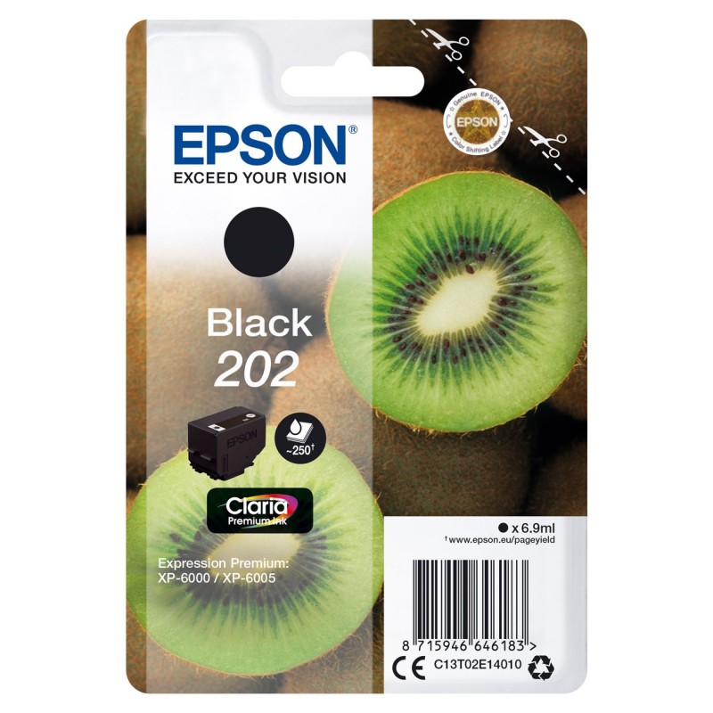 Epson 202 "Kiwi" Cartouche d'encre originale Claria Premium C13T02E14010 - Noir