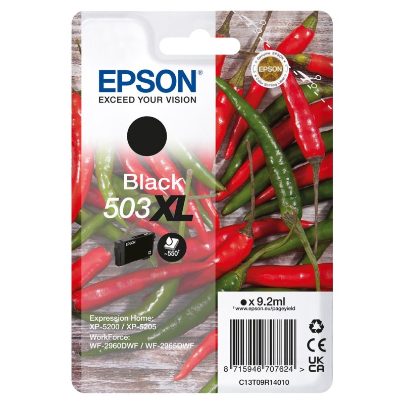 Epson 503 XL "Piment" Cartouche d'encre originale grande capacité C13T09R14010 - Noir