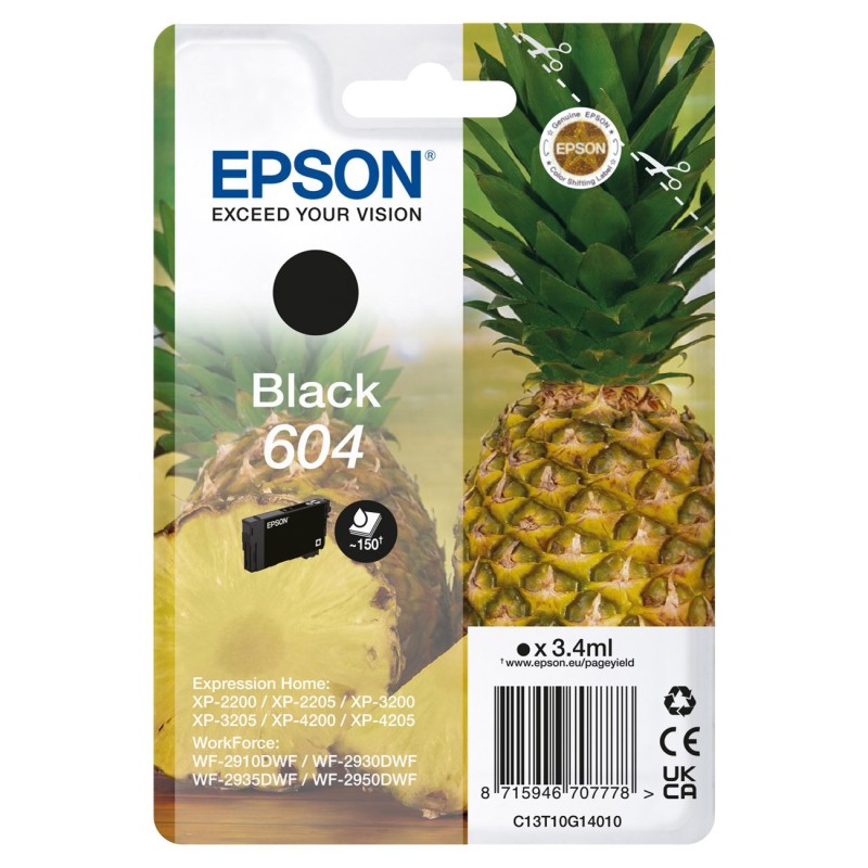 Epson 604 "Ananas" Cartouche d'encre originale C13T10G14010 - Noir