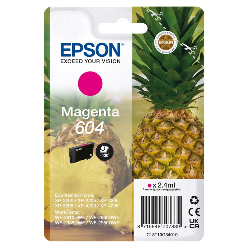 Epson 604 "Ananas" Cartouche d'encre originale C13T10G34010 - Magenta