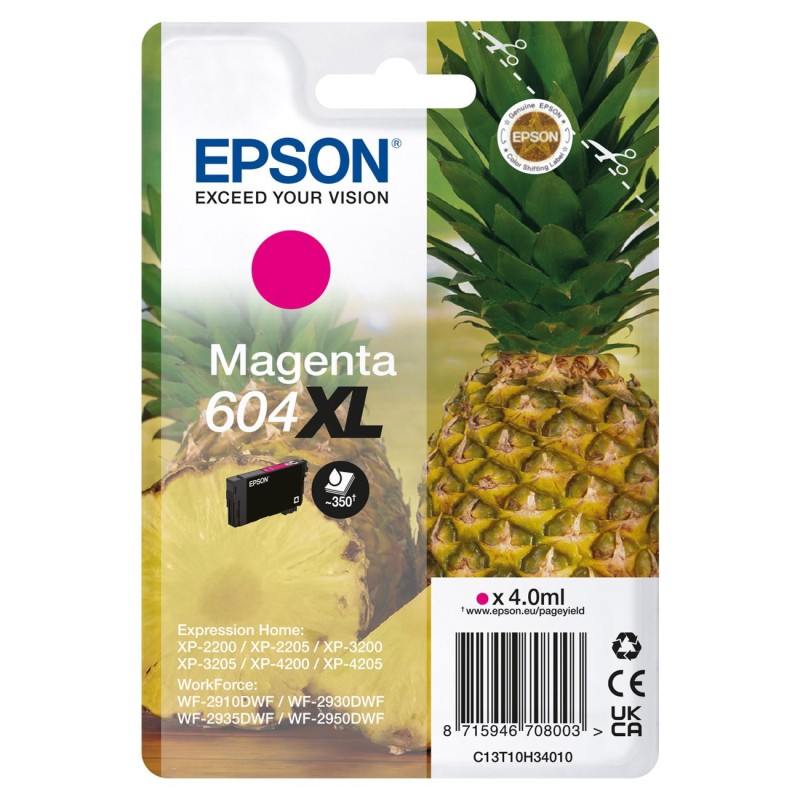 Epson 604 XL "Ananas" Cartouche d'encre originale grande capacité C13T10H34010 - Magenta