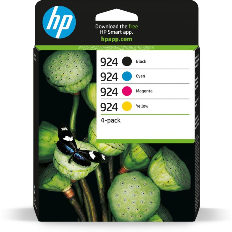 HP 924 Cartouche d'encre originale 6C3Z1NE - Pack de 4 (Noir, Cyan, Magenta, Jaune)