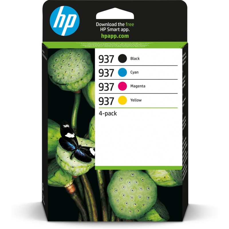 HP 937 Cartouche d'encre authentique 6CE400NE - Pack de 4 (Noir, Cyan, Magenta, Jaune)