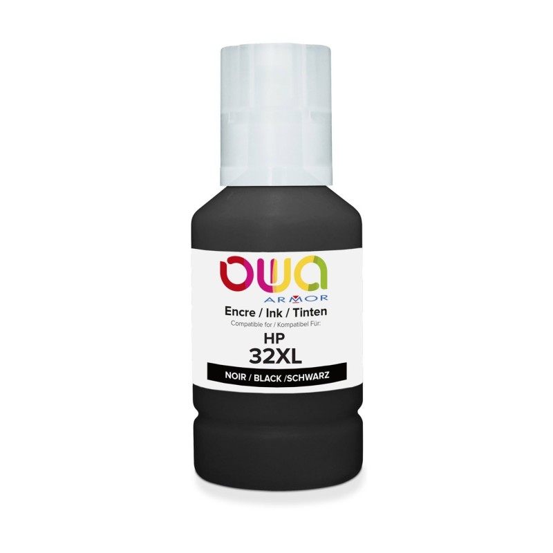 OWA Bouteille d'encre 140 ml compatible HP 32XL - K46041OW - Noir