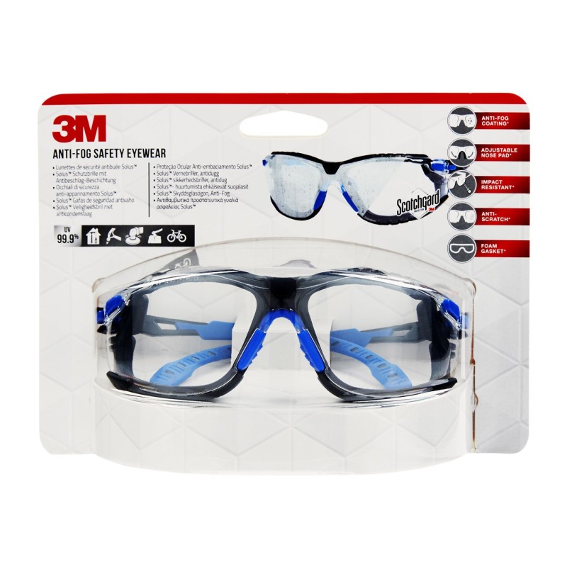 3M Lunettes de sécurité anti-buée Solus 1000
