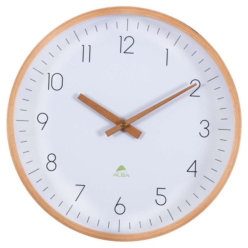 Alba Horloge murale Madera en bois - Diamètre 30 cm - Blanc