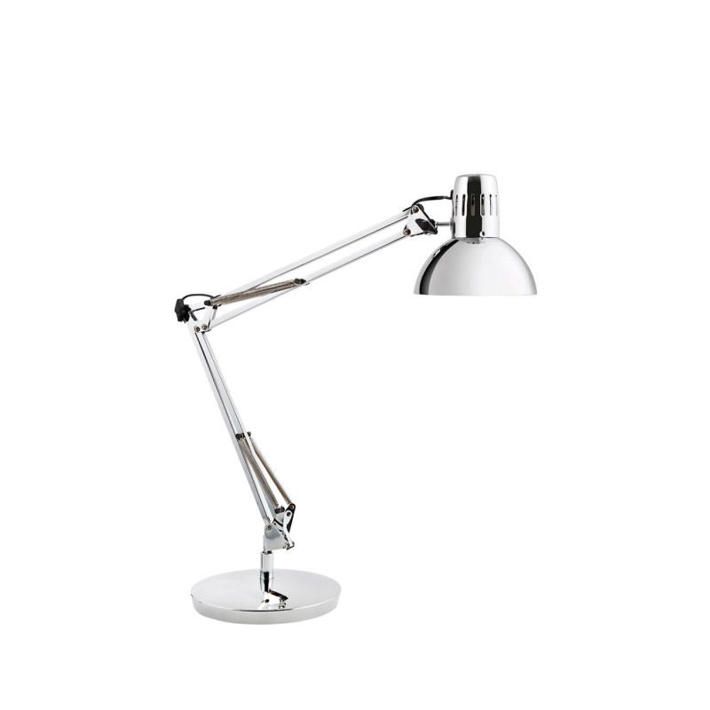 Alba Lampe de bureau Architecte - Ampoule Led - 7W - Double bras articulé - Tête orientable - Chromé