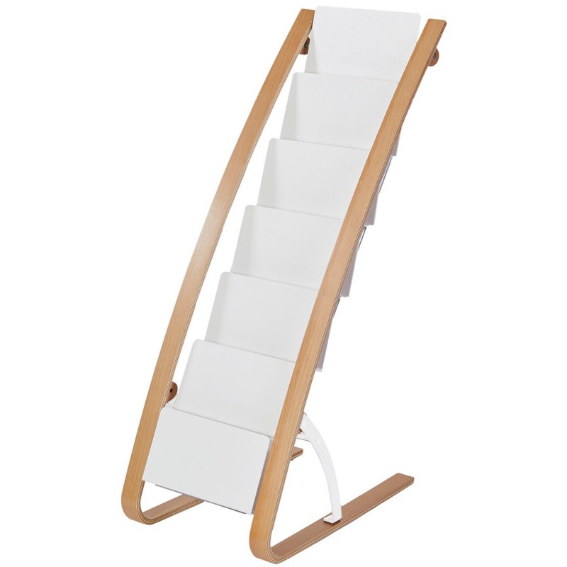 Alba Présentoir Expo 6 cases - Bois et blanc
