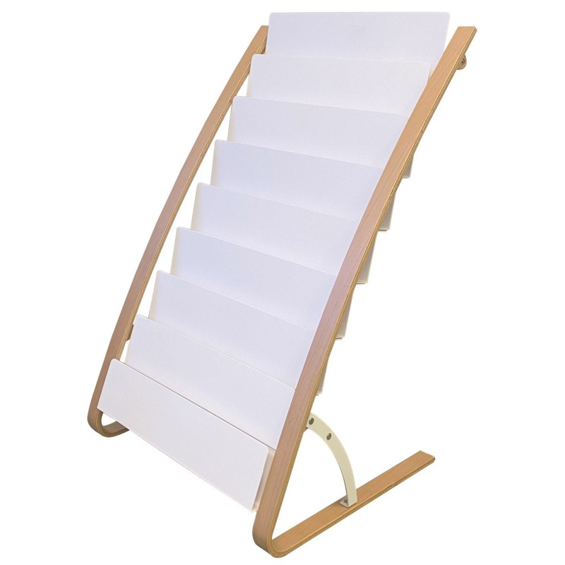 Alba Présentoir Expo 8 cases - Bois et blanc