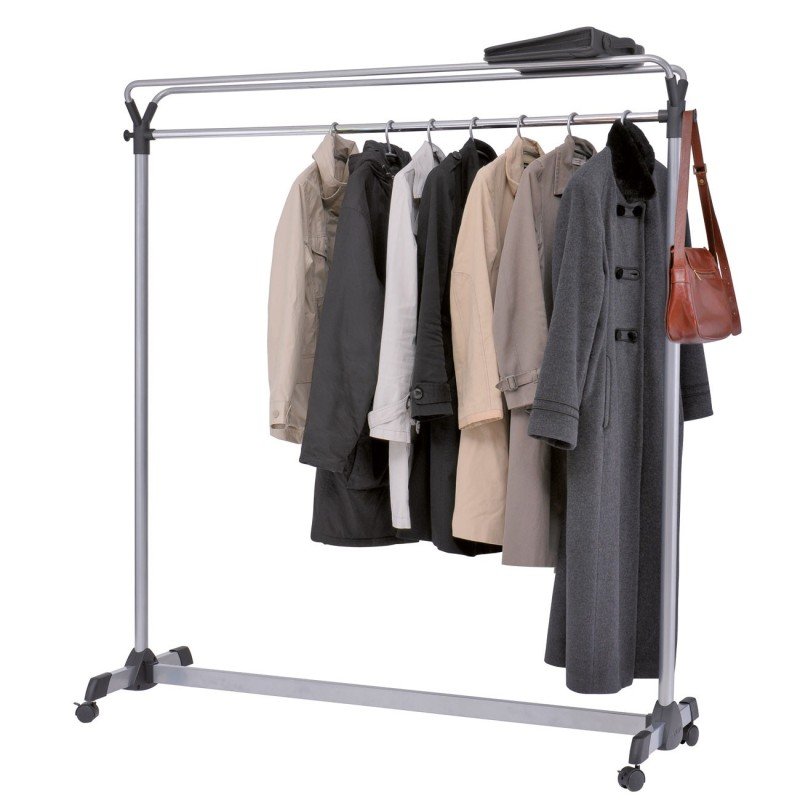 Alba Vestiaire portant mobile Nidaros chromé - 3 cintres inclus