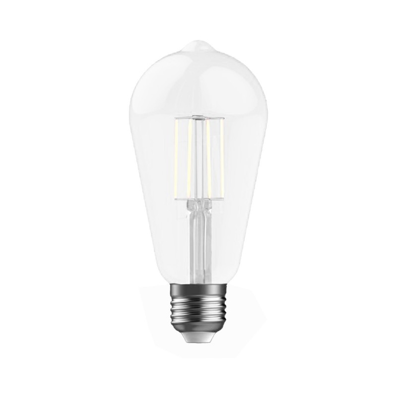 Aluminor Ampoule LED E27 allongée transparente à filament Blanc Froid 4000K - 8W - 1055 lm - Equivaut à 75W