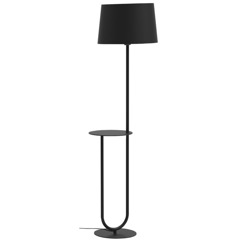 Aluminor Lampadaire Duo - Ampoule Led E27  - Métal avec tablette - Noir