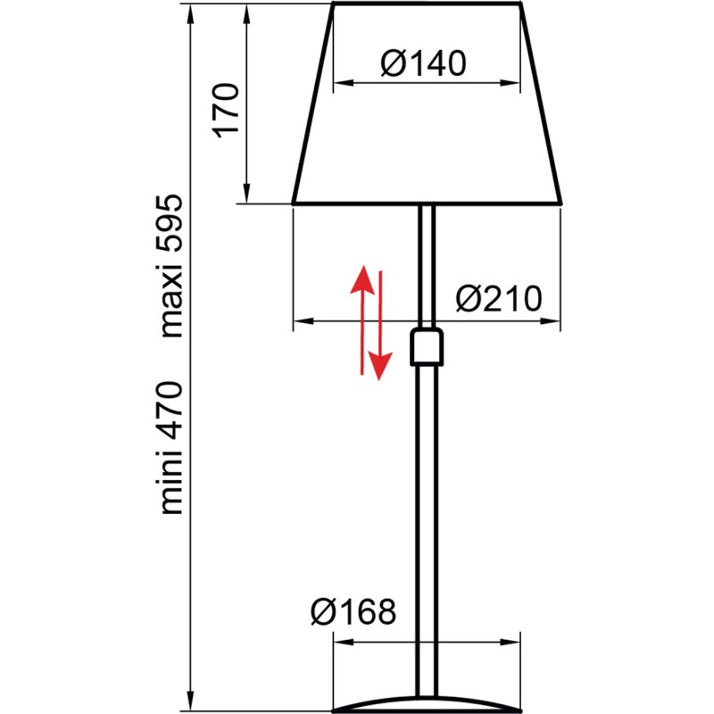 Aluminor Lampe de bureau Elenza - Ampoule Led E27 - 12W - Hauteur réglable - Pied Alu et Abat-jour Noir