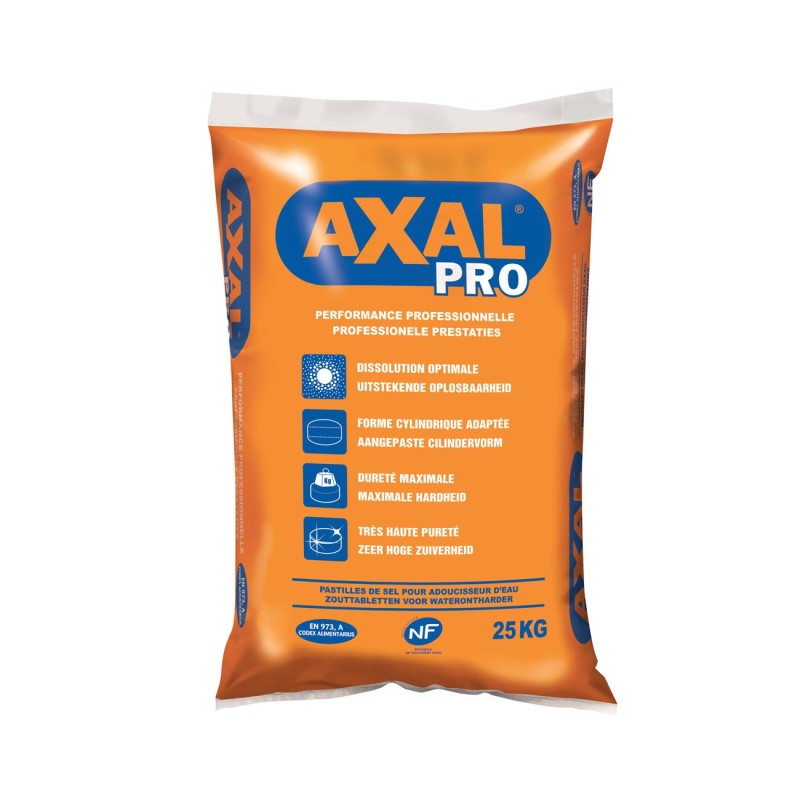 Axal Sel adoucisseur d'eau en pastille - Sac de 25 kg