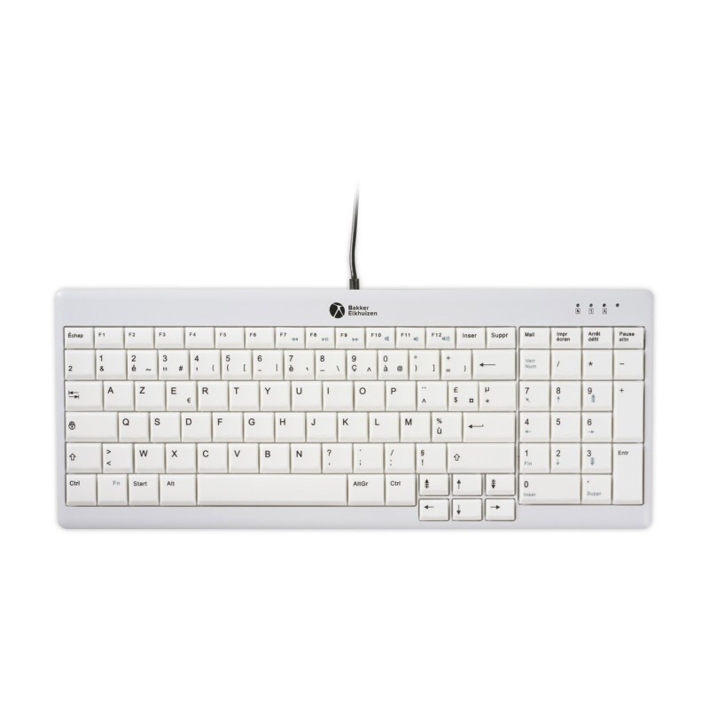 Bakker Elkhuizen Clavier UltraBoard 960 V2 Compact standard AZERTY filaire USB-C / USB-A - Argenté / Blanc