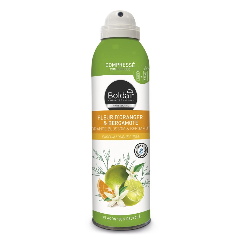 Boldair Désodorisant compressé Fleur d'Oranger et Bergamote - 250 ml
