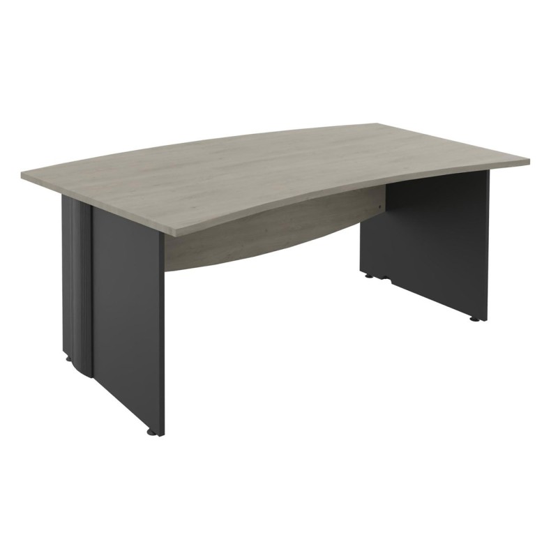 Bureau direction Activity L.180 x P.100 cm - Plateau Chêne gris - Pieds pleins Anthracite