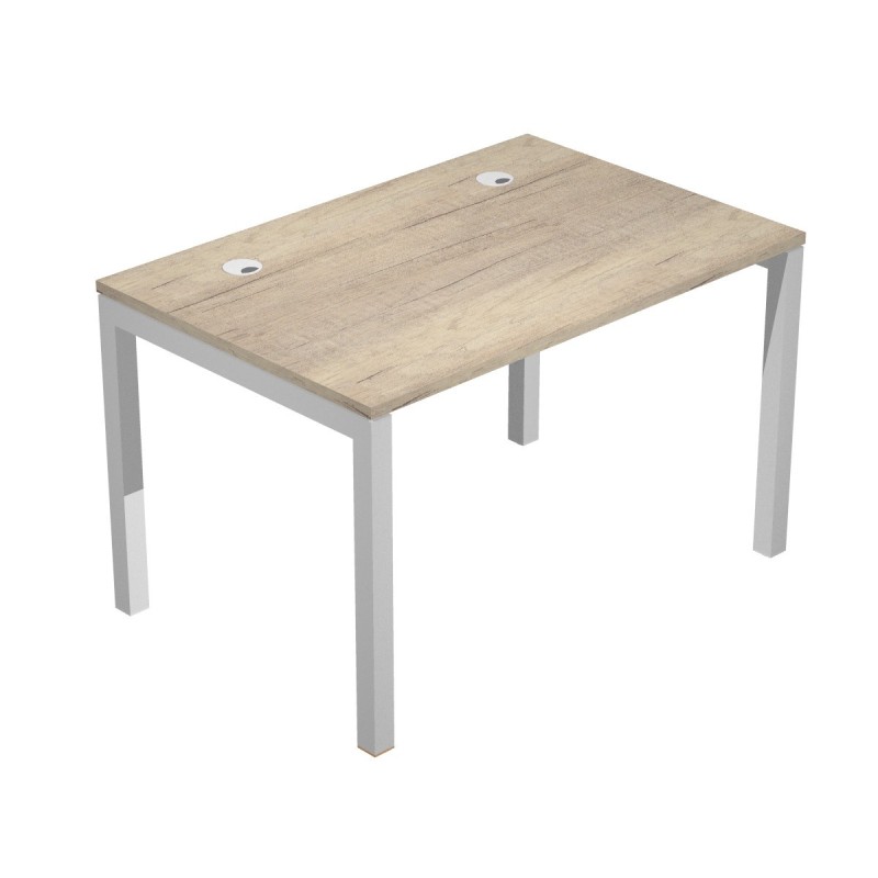 Bureau droit Eminence - L.120 x P.80 cm - Plateau Chêne canadien - Pieds Aluminium