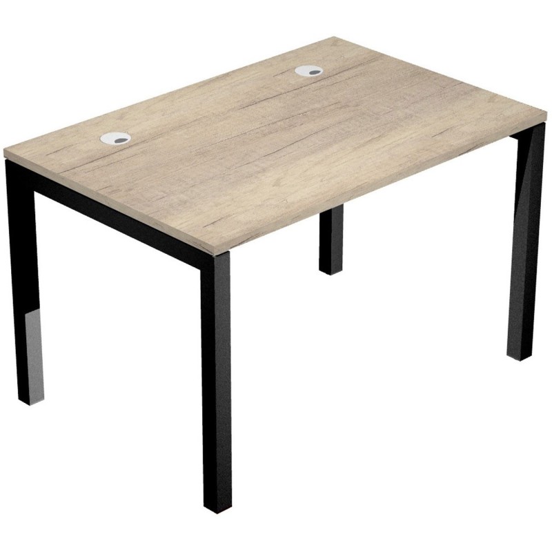 Bureau droit Eminence - L.120 x P.80 cm - Plateau Chêne canadien - Pieds Noir