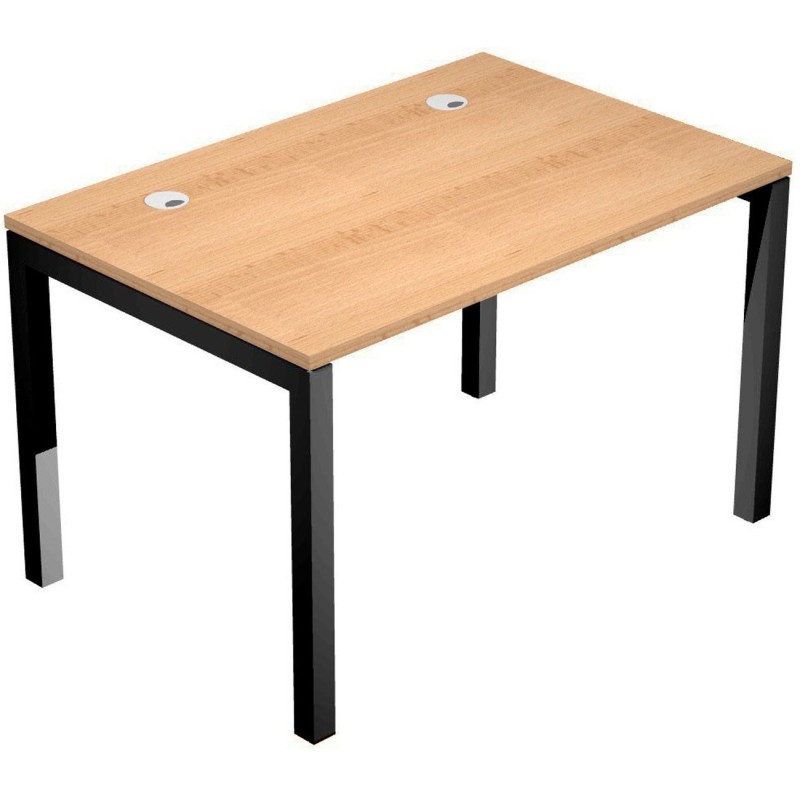 Bureau droit Eminence - L.120 x P.80 cm - Plateau Hêtre - Pieds Noir