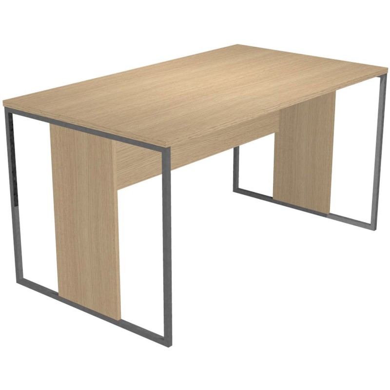 Bureau droit Presto 140 x 80 cm - Plateau Chêne - Pieds Anthracite