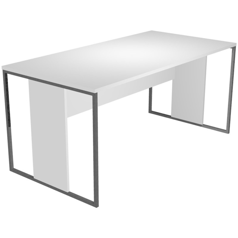 Bureau droit Presto 160 x 80 cm - Plateau Blanc - Pieds Anthracite