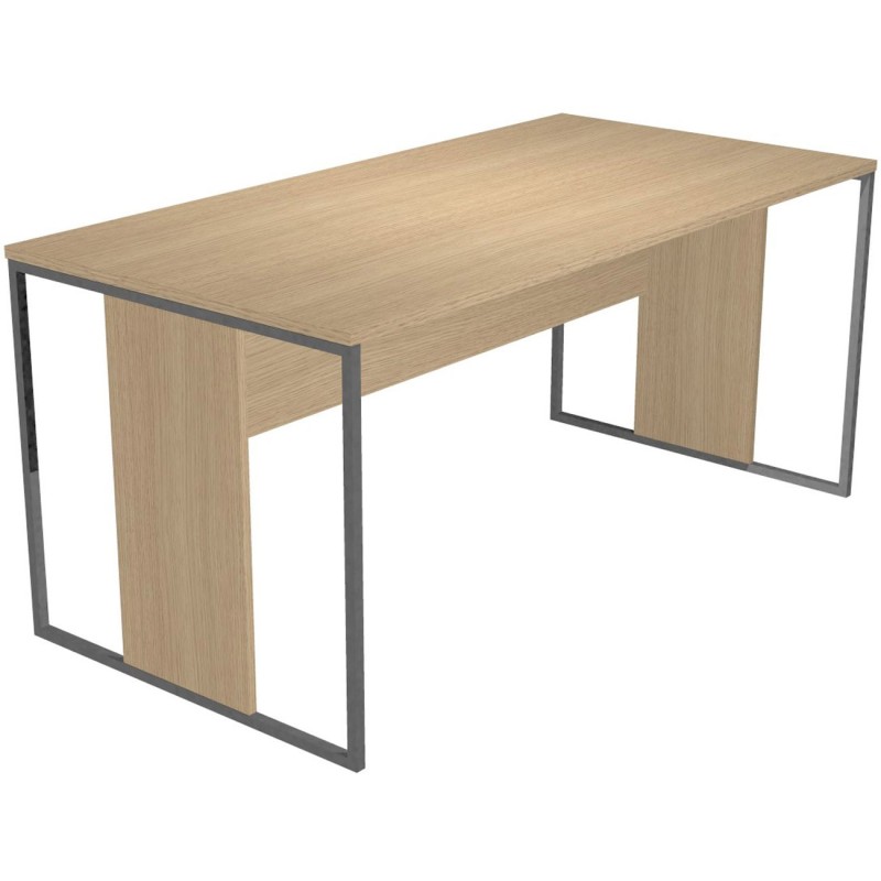 Bureau droit Presto 160 x 80 cm - Plateau Chêne - Pieds Anthracite