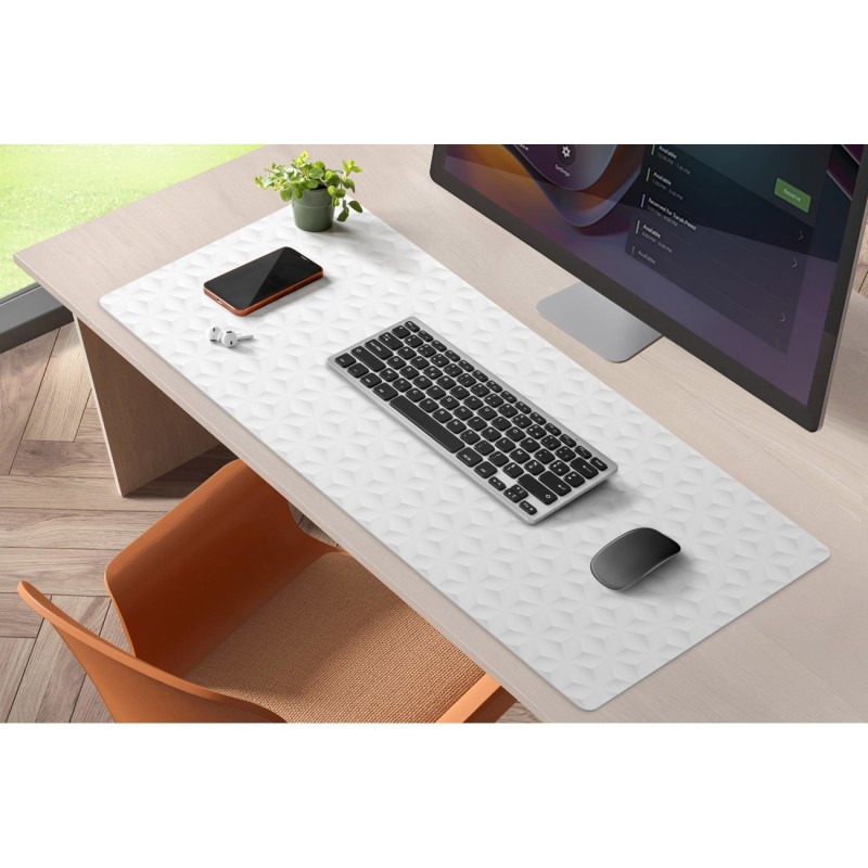 CEP Sous-mains XL 900 en PVC - Surface au toucher doux - Antidérapant - 75 x 35 cm - Gris clair cubes