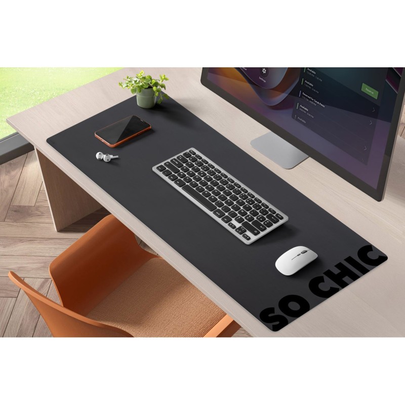CEP Sous-mains XL 900 en PVC - Surface au toucher doux - Antidérapant - 75 x 35 cm - Noir So Chic