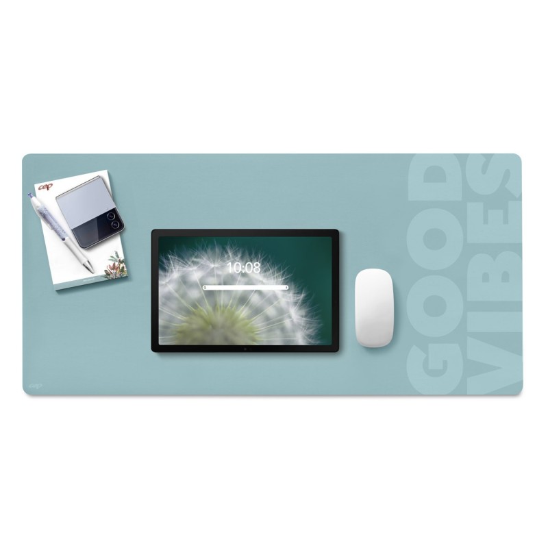 CEP Sous-mains XL 900 en PVC - Surface au toucher doux - Antidérapant - 75 x 35 cm - Vert Good Vibes