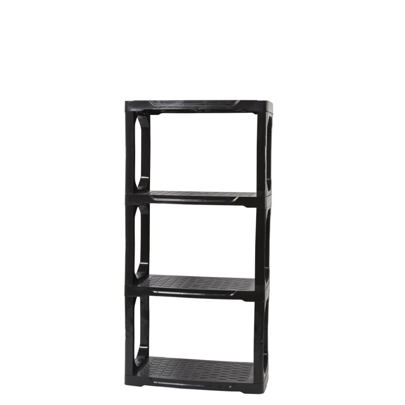 CEP Étagère en plastique résistant - 4 rayonnages - Noir