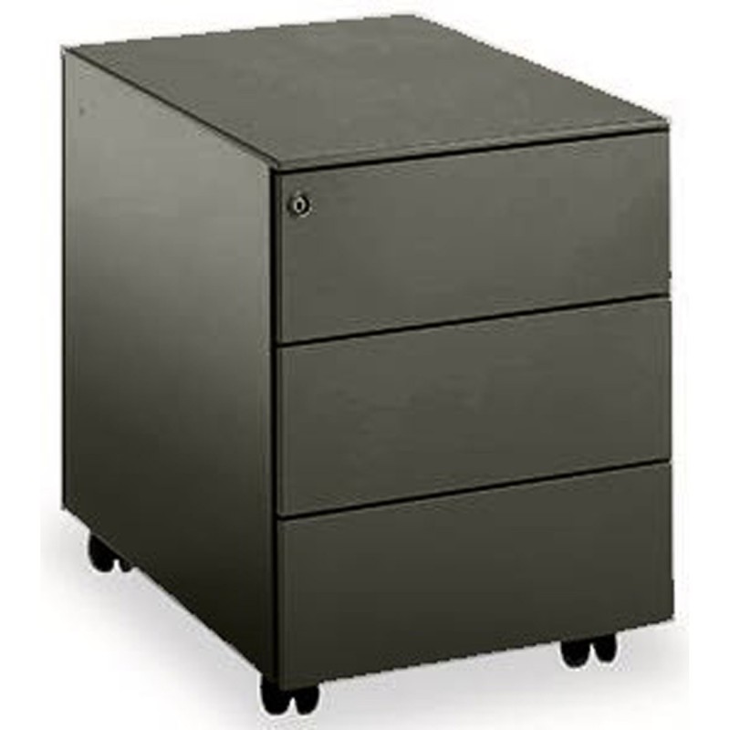 Caisson mobile métal Universal 3 tiroirs Noir - H.55,5 x L. 42 x P. 53 cm
