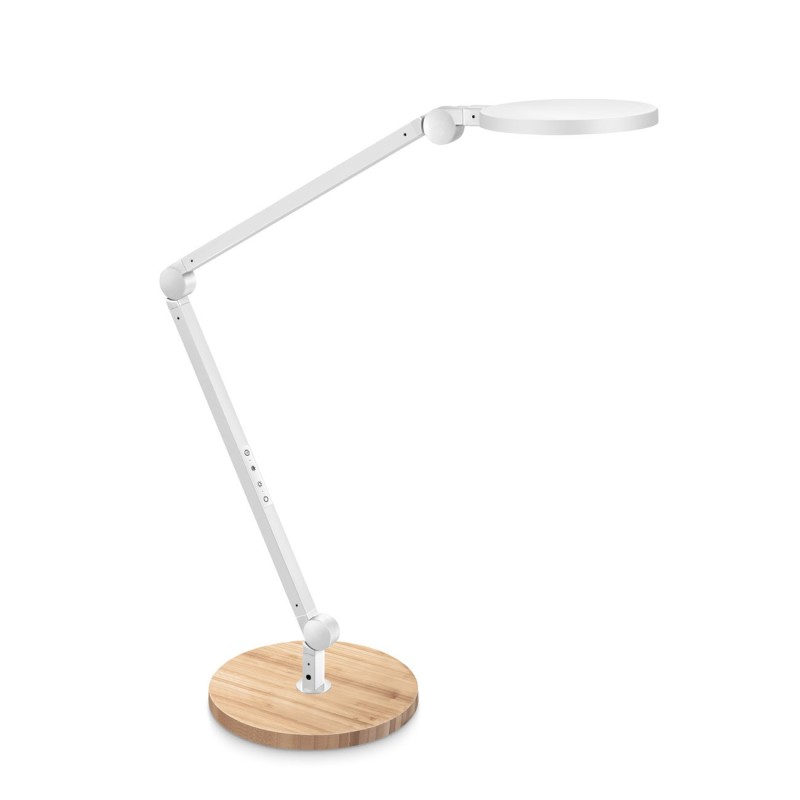 Cep Lampe de bureau Giant - Led intégrée - 11W - Bras articulé - Tête orientable - Blanc / Hêtre