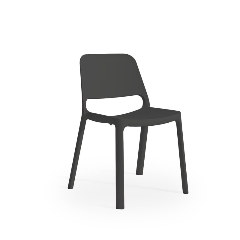 Chaise d'intérieur / extérieur Nuke en polypropylène recyclé - Anthracite