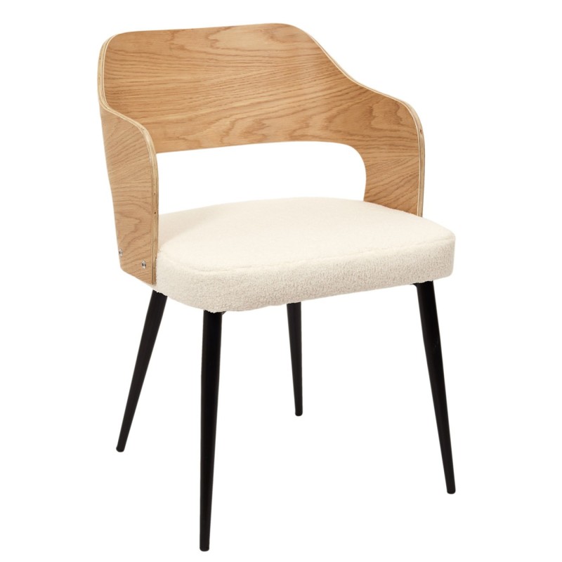 Chaise visiteur Bouclette Dos bois Diane  - Coloris bois