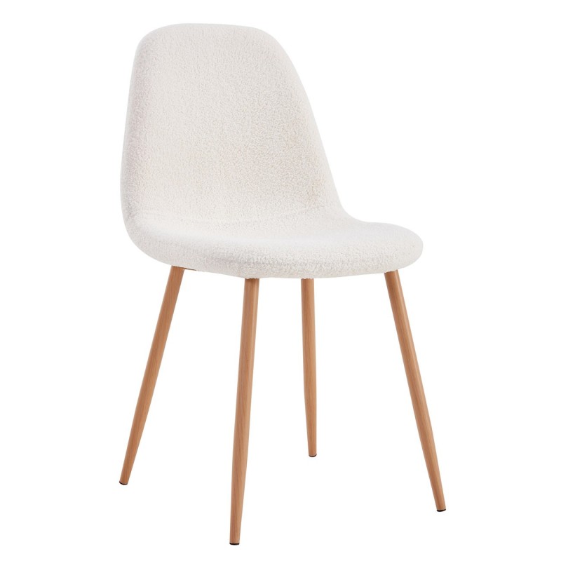 Chaise visiteur Bouclette Romy - Coloris blanc